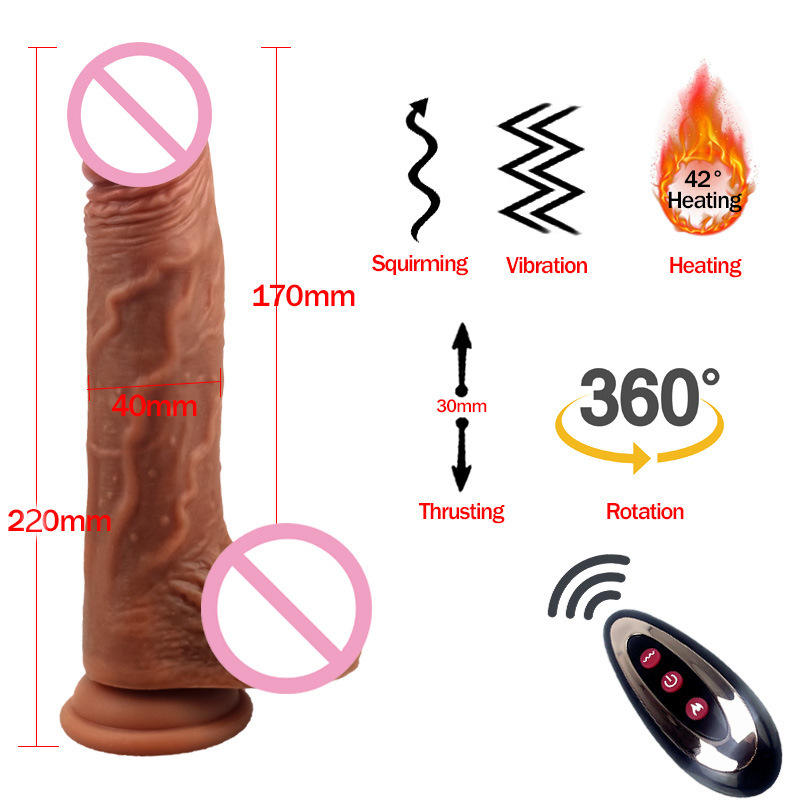 Premium Liquid Silicone Realistic Vibrating Dildo with Remote Control - Stretching and Swaying Female Masturbator - Best Adult Wellness Product India - Image 3