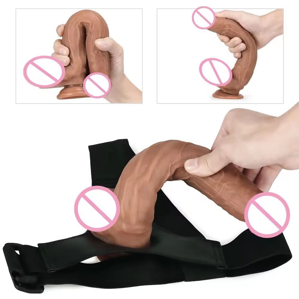 Premium Realistic Silicone Wearable Strap-on Dildo with Adjustable Harness - Vibrating Adult Sex Toy for Couples & Lesbians - 100% Waterproof India - Image 6