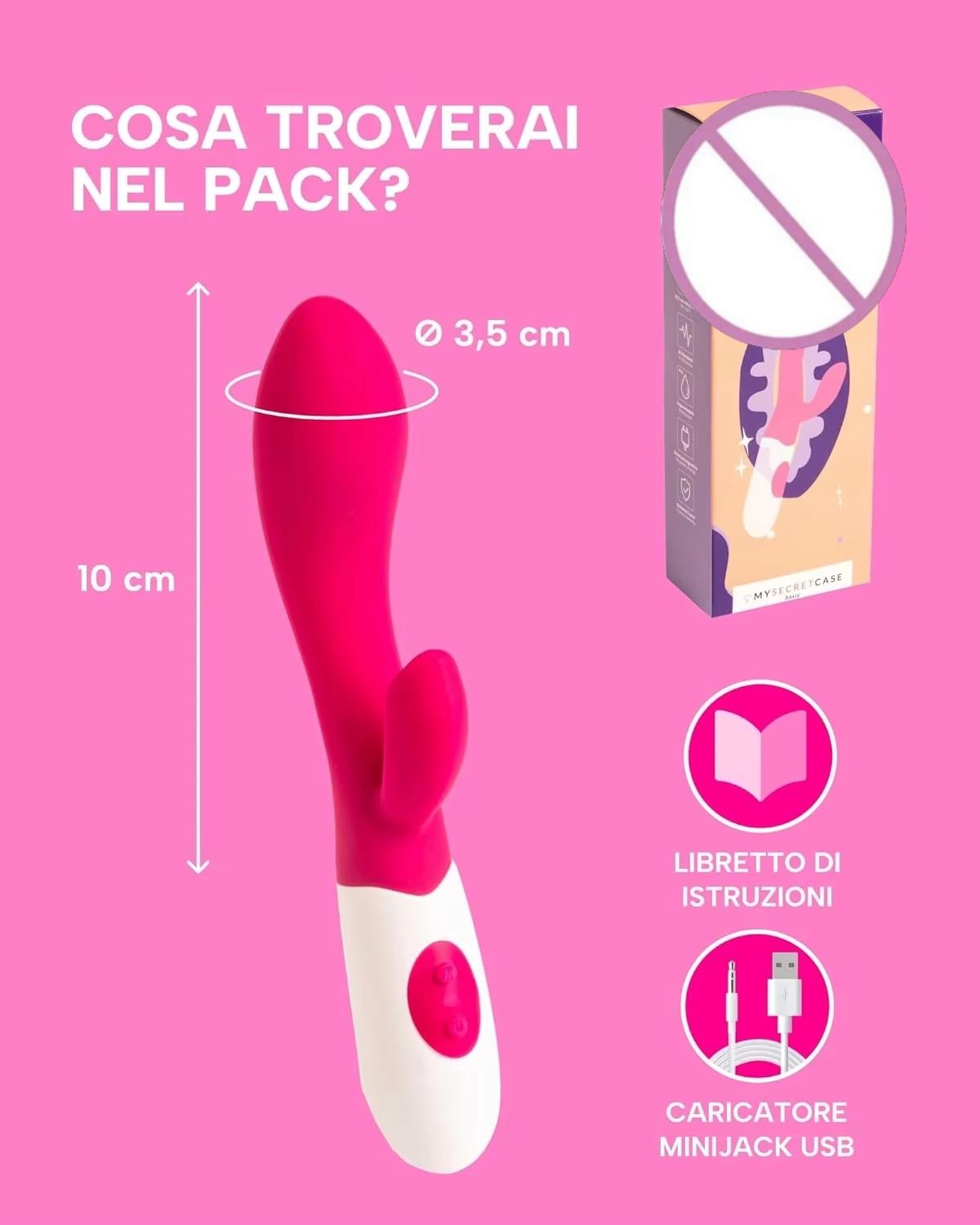 Premium G-Spot Rabbit Stick Vibrator for Women - Clitoral Dual Stimulation Massager - Waterproof Silicone Adult Wellness Toys in India - Image 2