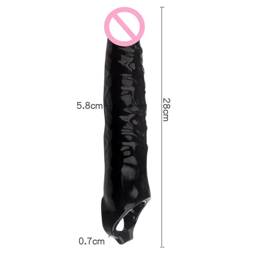 Premium Realistic Silicone Huge Penis Sleeve Enlargement Cock Extender - Reusable Delay Condom for Men - Best Couple Sex Toys in India - Discreet Delivery - Image 4