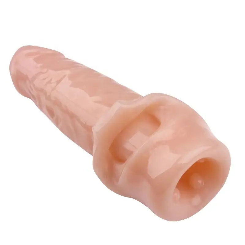 Premium Realistic Silicone Huge Penis Sleeve Enlargement Cock Extender - Reusable Delay Condom for Men - Best Couple Sex Toys in India - Discreet Delivery - Image 3