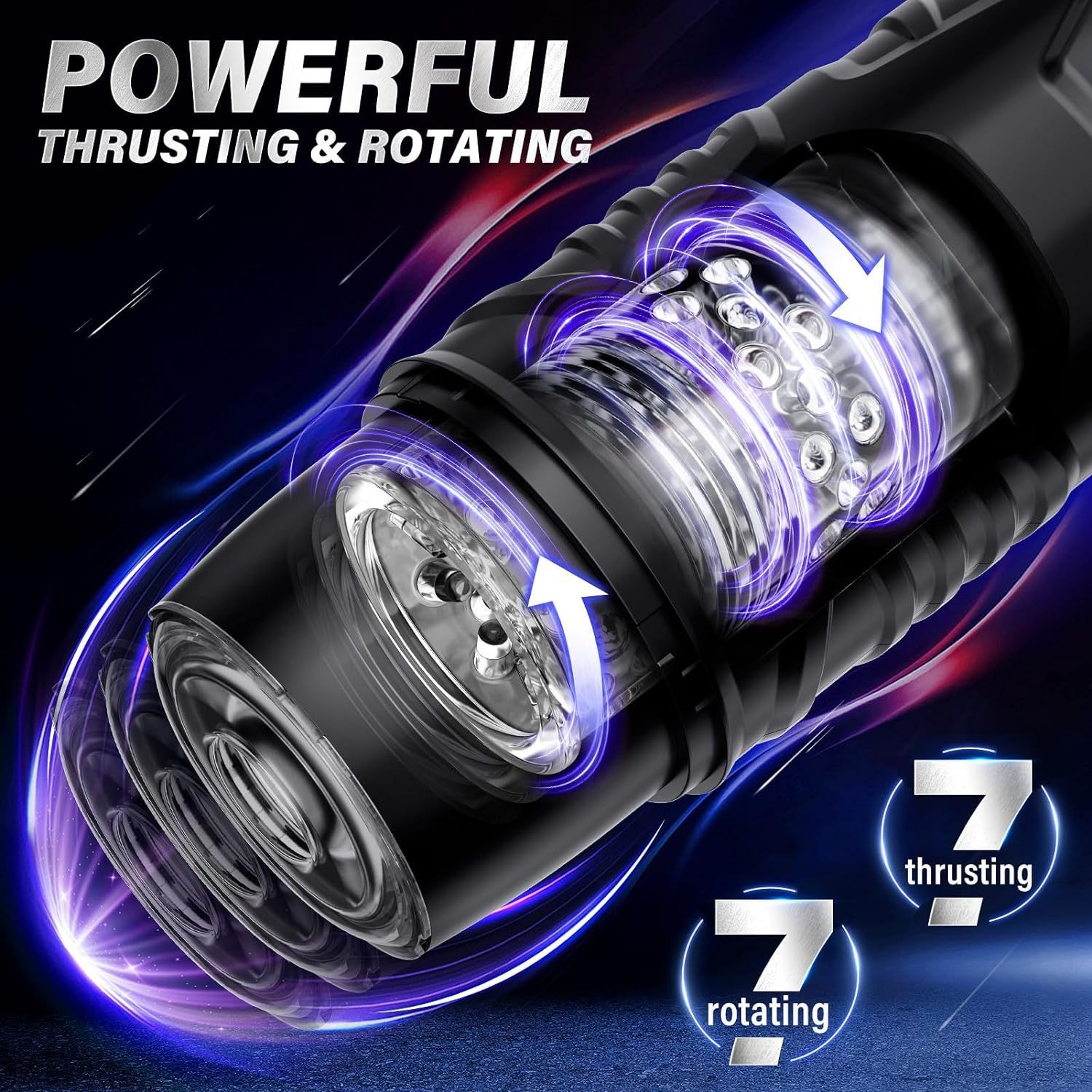 Premium Automatic Male Masturbator Cup - Thrusting & Rotating 3D Realistic Stroker - Hands-Free Vibration Adult Sex Toy for Men India - Image 10