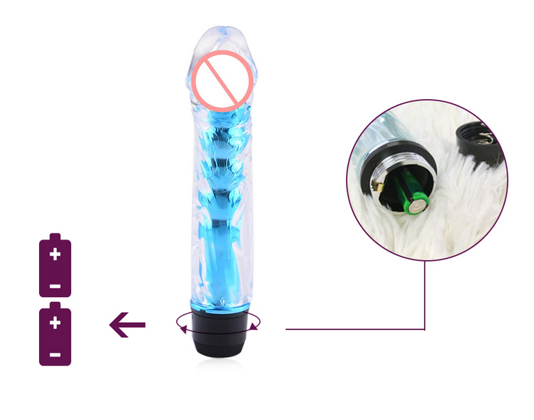 Realistic Crystal Head Vibrating Dildo with LED Light - Premium Medical TPE Light Up Sex Toy for Women & Couples - Best Adult Wellness Product in India - Image 3