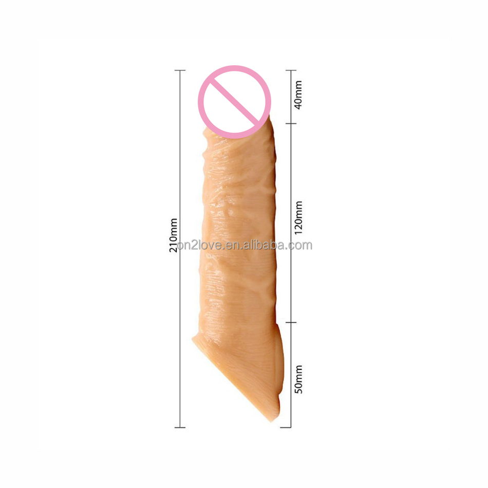 India's Best Realistic Silicone Huge Penis Sleeve & Cock Extender - Reusable Delay Condom for Men - Soft TPE Male Enhancement Adult Toy - Image 6